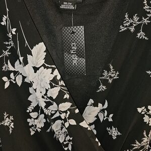 City Chic Black and White Floral Dress